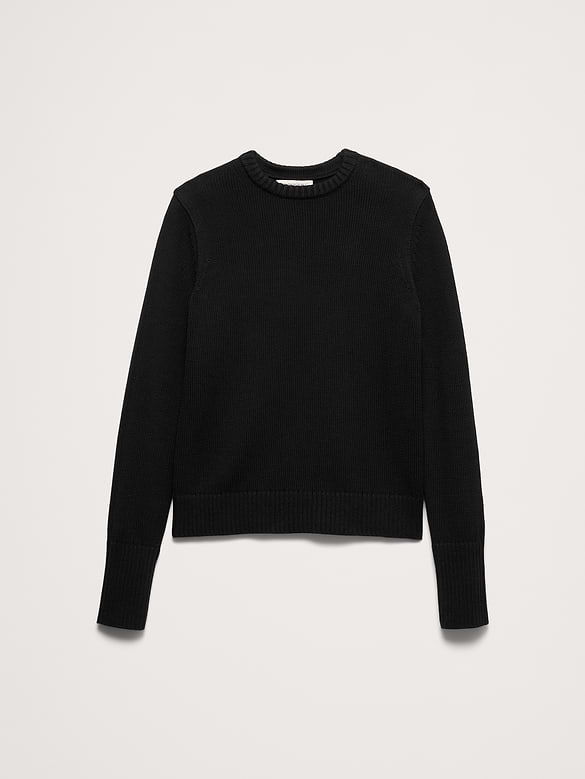 Larkspur Cotton-Silk Crew-Neck Sweater