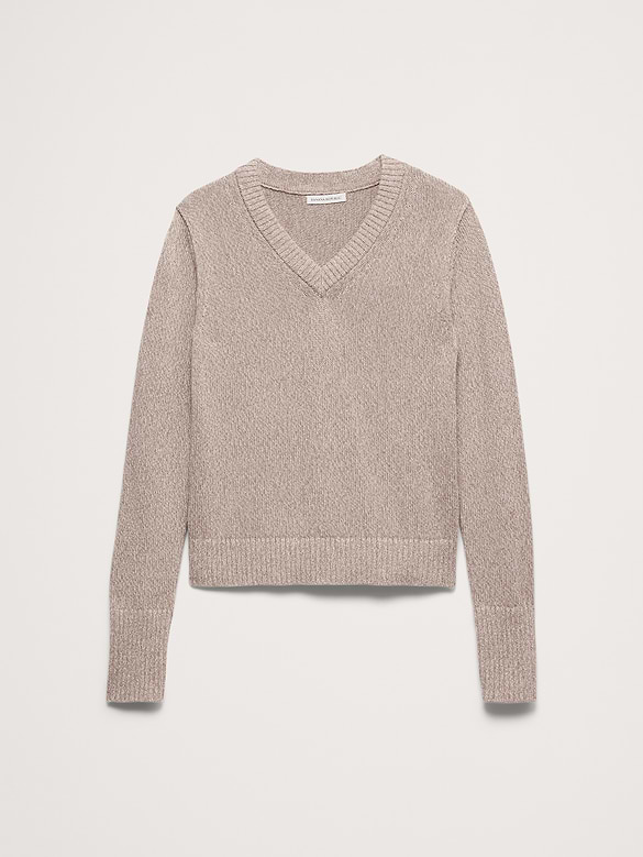 Larkspur Cotton-Silk V-Neck Sweater