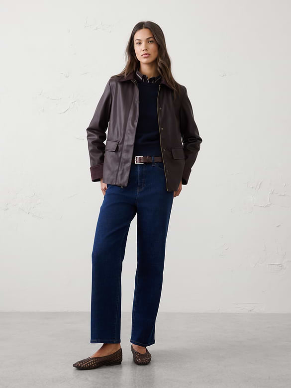 Vegan Leather with Vegan Suede Trim Jacket