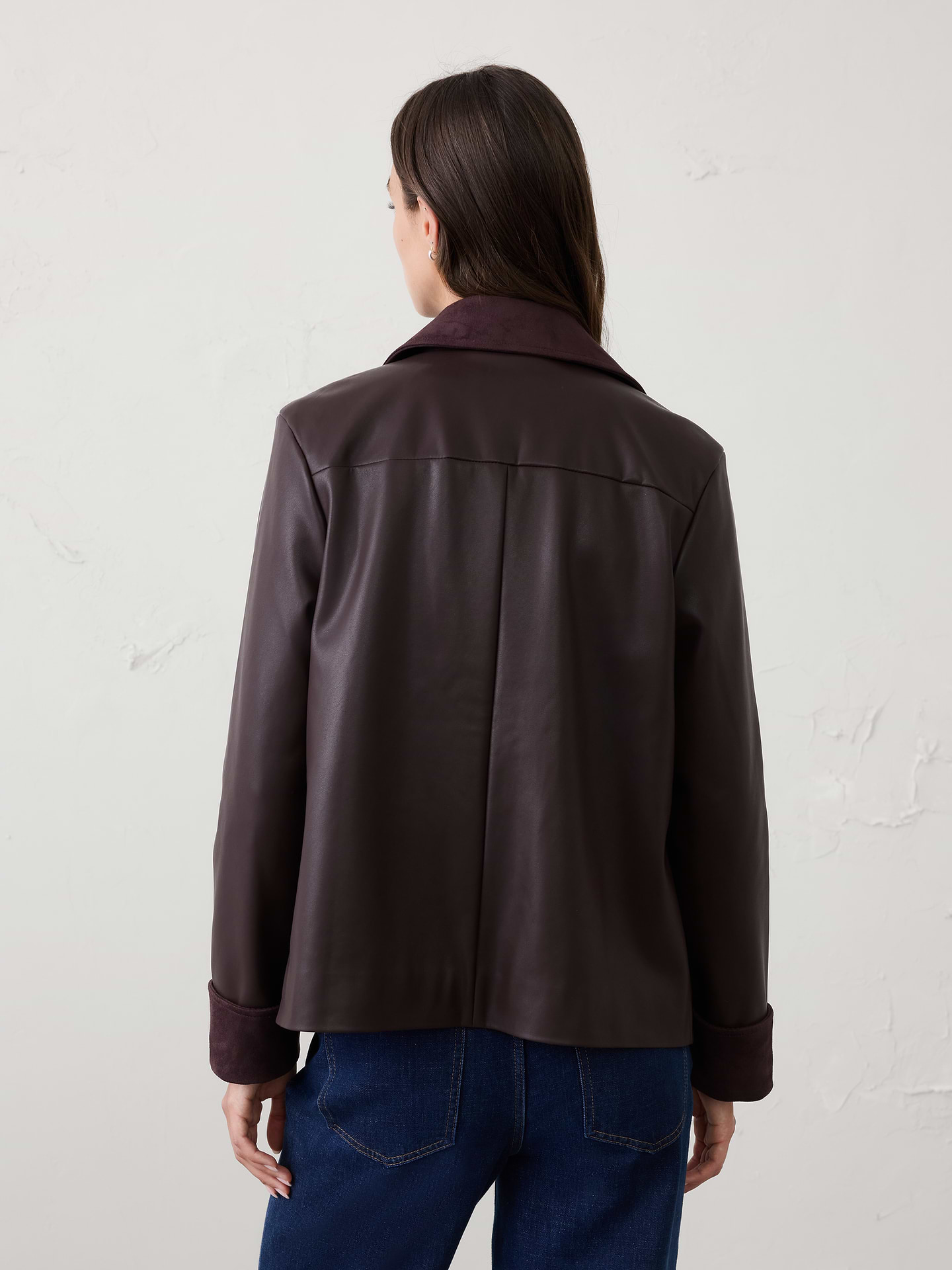 Image number 2 showing, Vegan Leather with Vegan Suede Trim Jacket