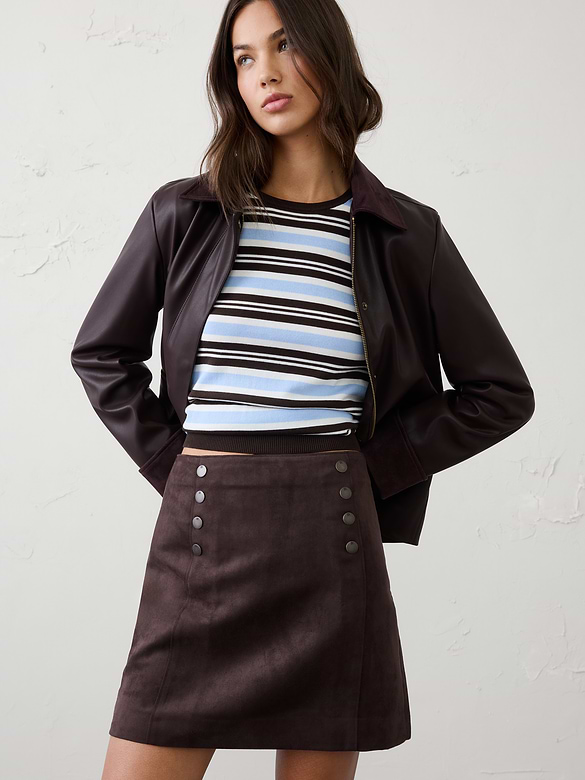 Vegan Suede Mini Skirt