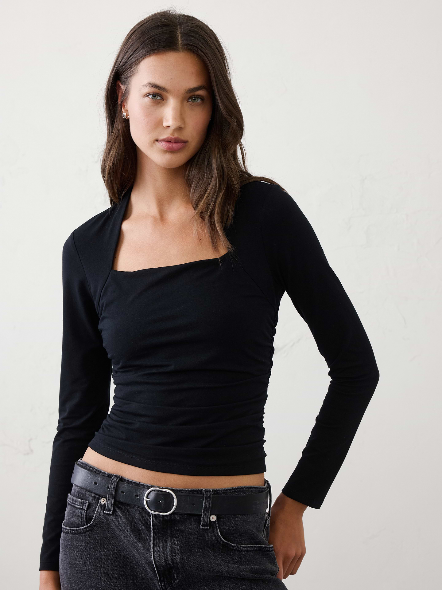 Image number 1 showing, Soft Stretch Square-Neck Top