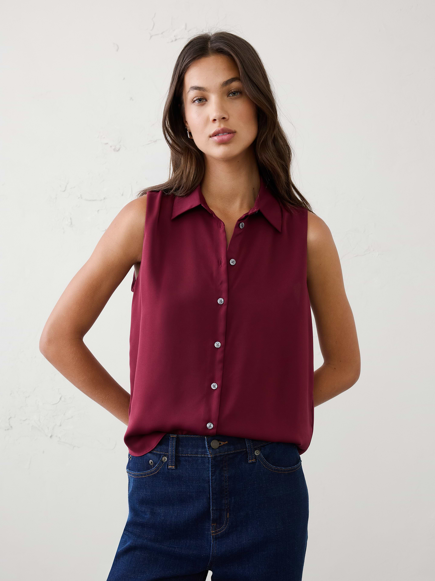 Image number 1 showing, Silky Collared Top