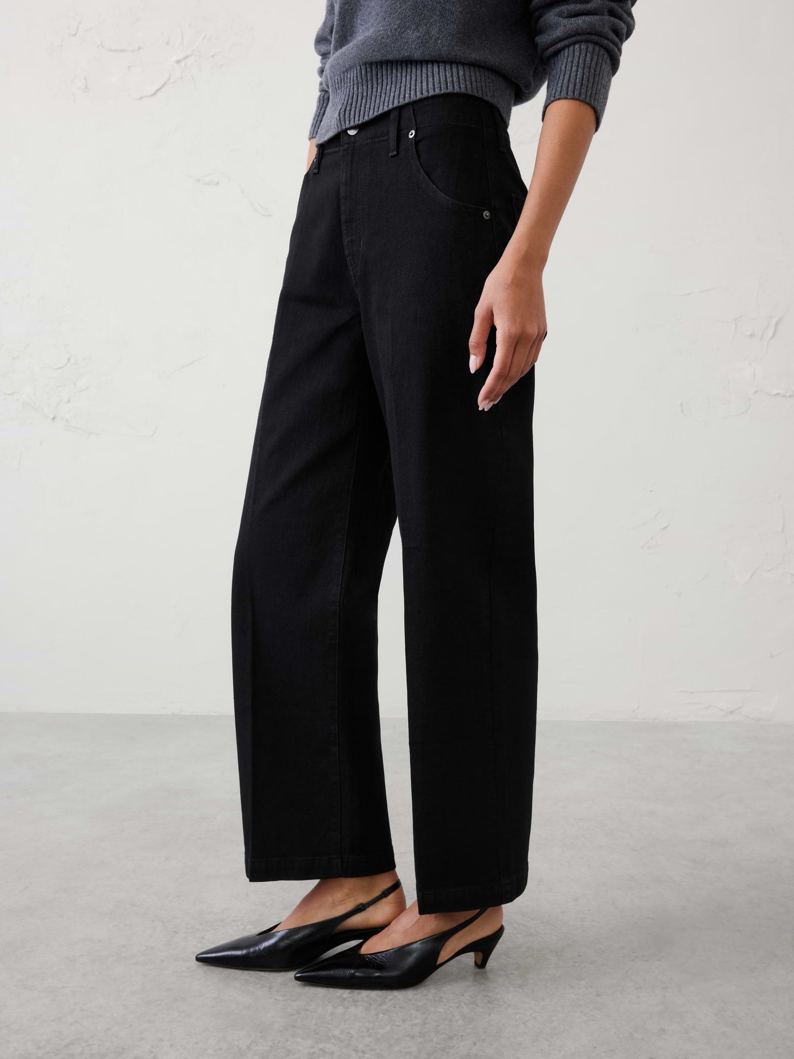 Image number 3 showing, Straight High-Rise Tailored Jean