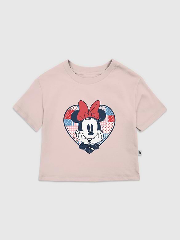 Toddler Minnie Mouse Patchwork Heart Graphic T-Shirt
