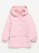 Image number 1 showing, Water-Resistant Oversized Hooded Jacket for Girls