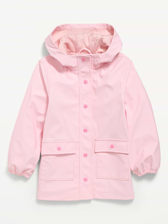 Water-Resistant Oversized Hooded Jacket for Girls