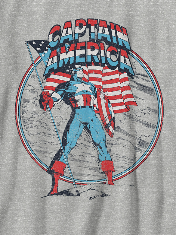 Kids Captain America Vintage Pose Graphic T-Shirt