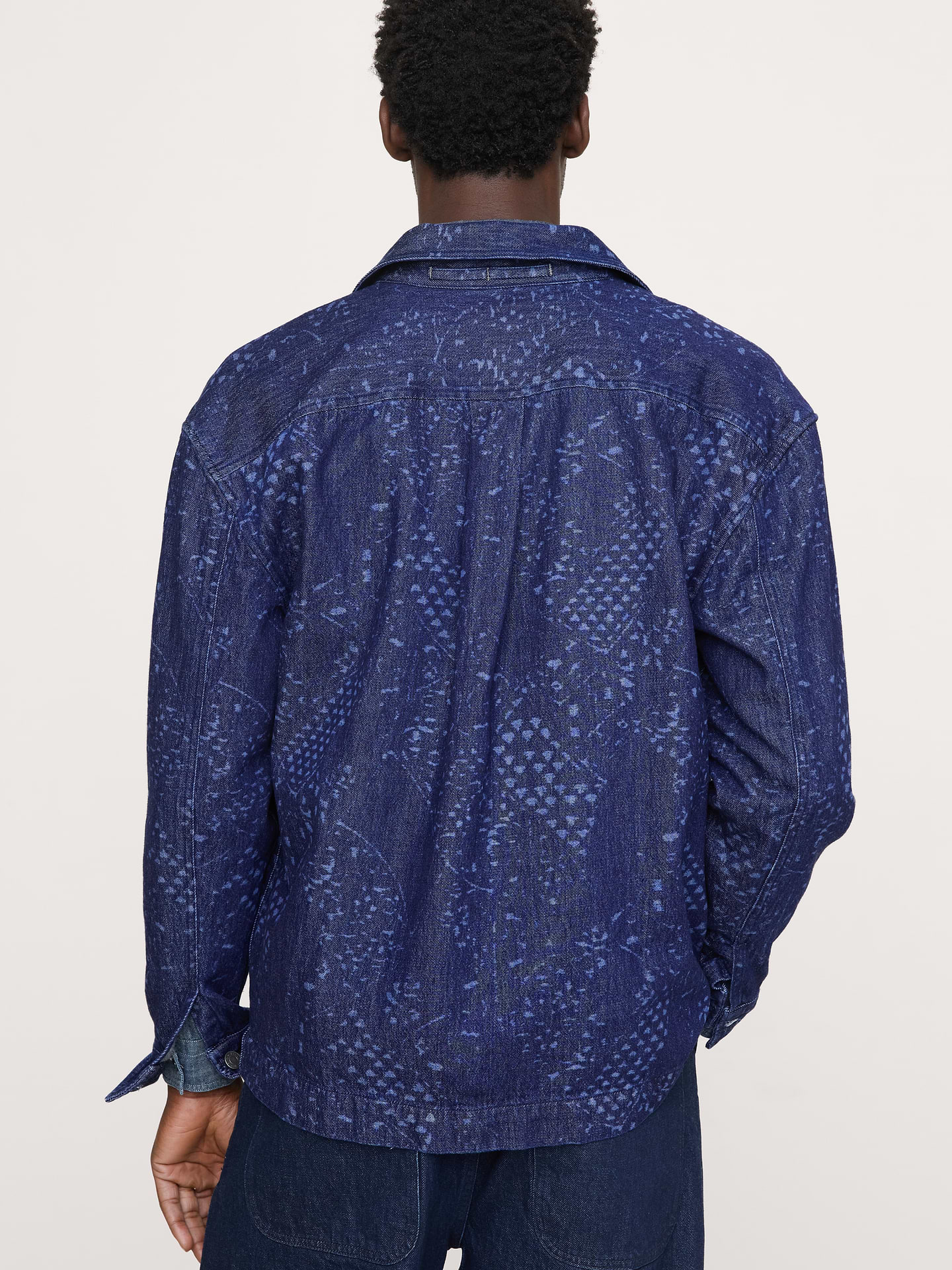Image number 3 showing, Relaxed-Fit Italian Printed Denim Shirt