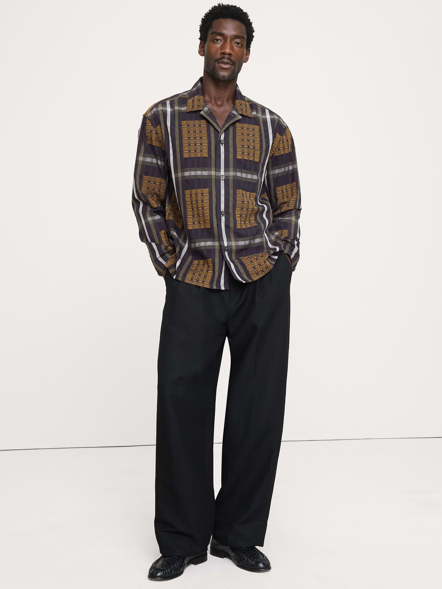 Image number 4 showing, Relaxed-Fit Textured Flannel Resort Shirt