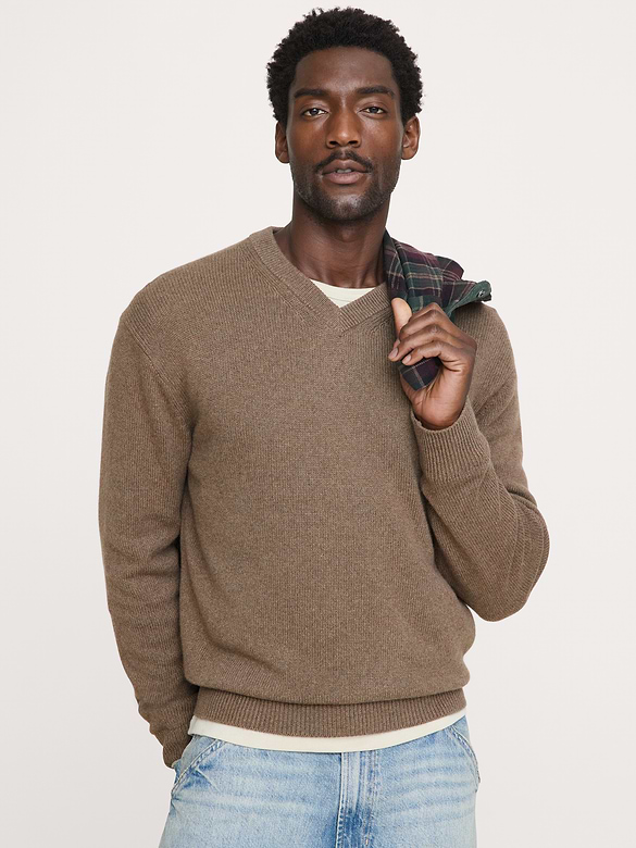 Cotton-Cashmere V-Neck Sweater