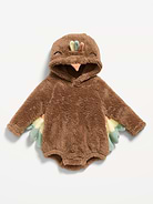 Image number 1 showing, Long-Sleeve Critter Fleece Hooded One-Piece Romper for Baby