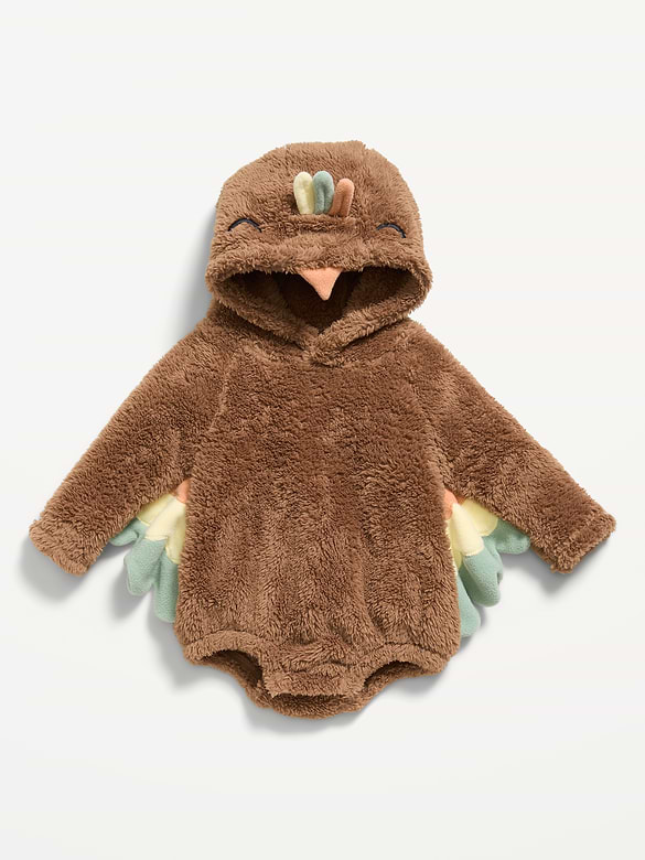 Barboteuse une-pièce à capuchon créature en molleton à manches longues pour bébé