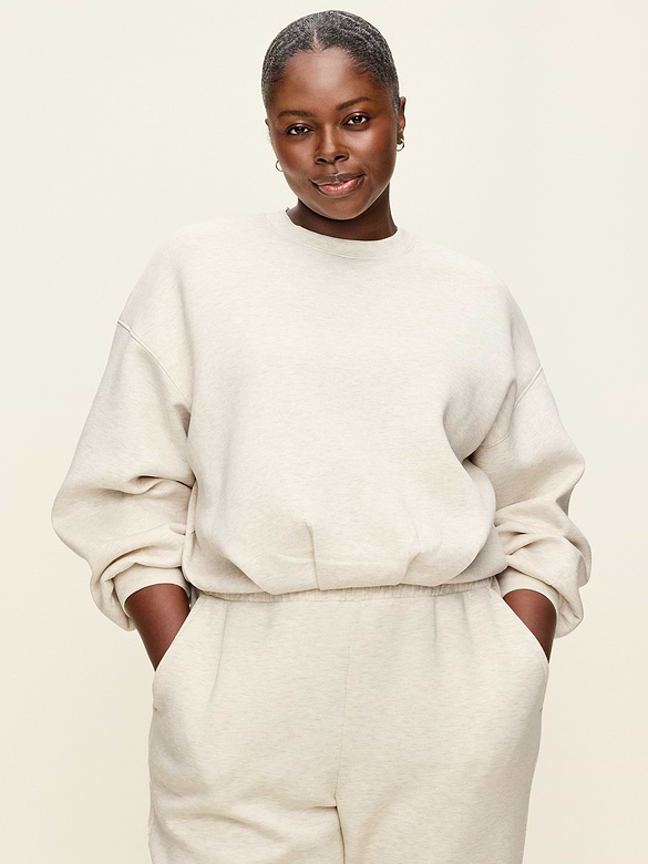 Bounce Fleece Bubble-Hem Sweatshirt