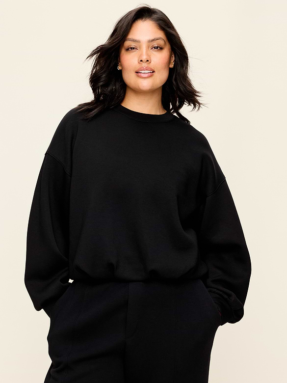 Bounce Fleece Bubble-Hem Sweatshirt