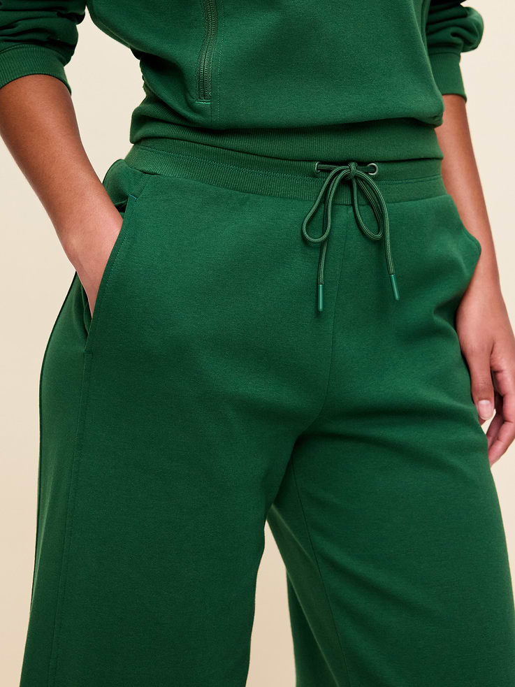 L'image numéro 5 présente Pantalon en molleton dynamique à très taille haute et à jambe large