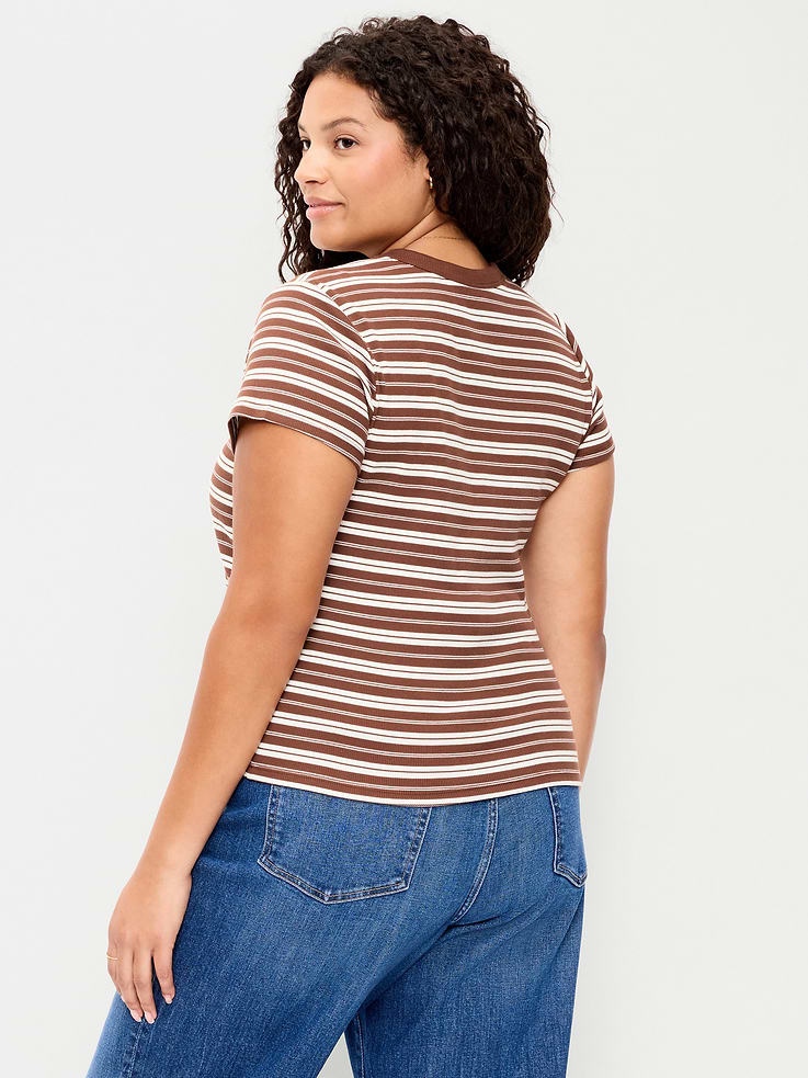 Image number 7 showing, Snug Crew-Neck Ribbed T-Shirt