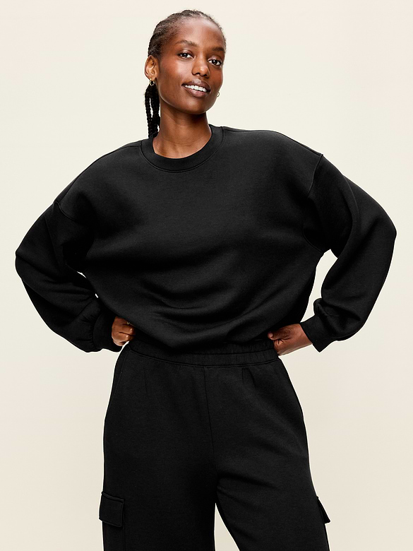 Bounce Fleece Bubble-Hem Sweatshirt