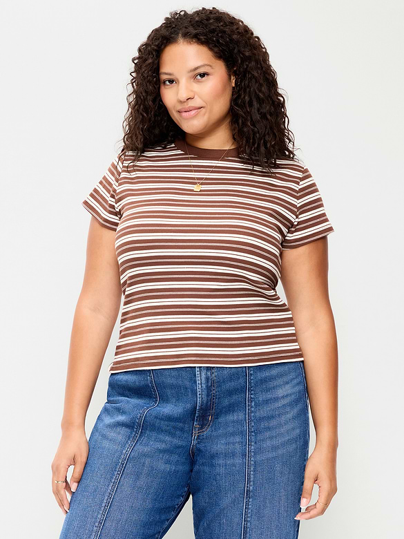 Snug Crew-Neck Ribbed T-Shirt