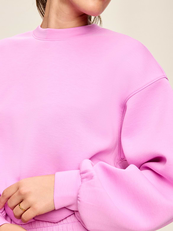 Bounce Fleece Bubble-Hem Sweatshirt