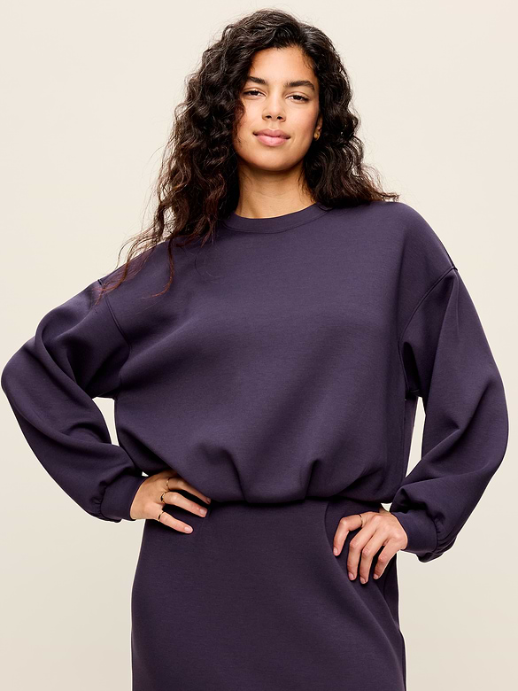 Bounce Fleece Bubble-Hem Sweatshirt