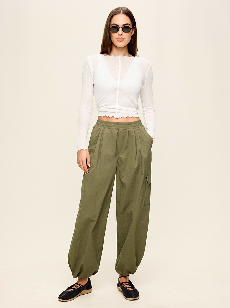 Image number 2 showing, Mid-Rise Woven Utility Pants