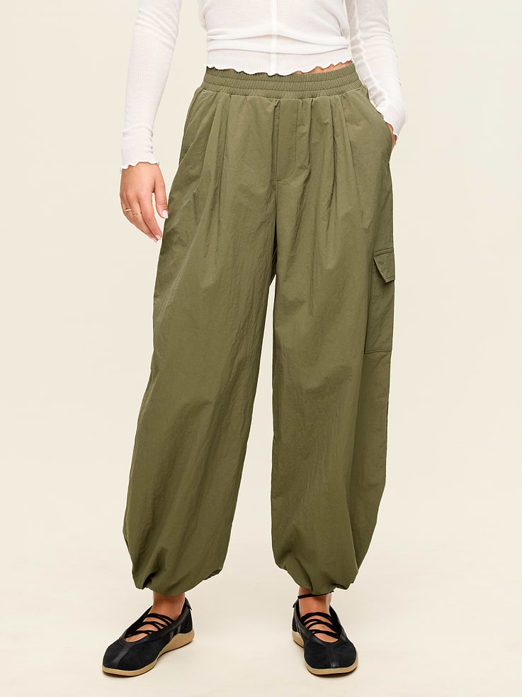 Image number 1 showing, Mid-Rise Woven Utility Pants