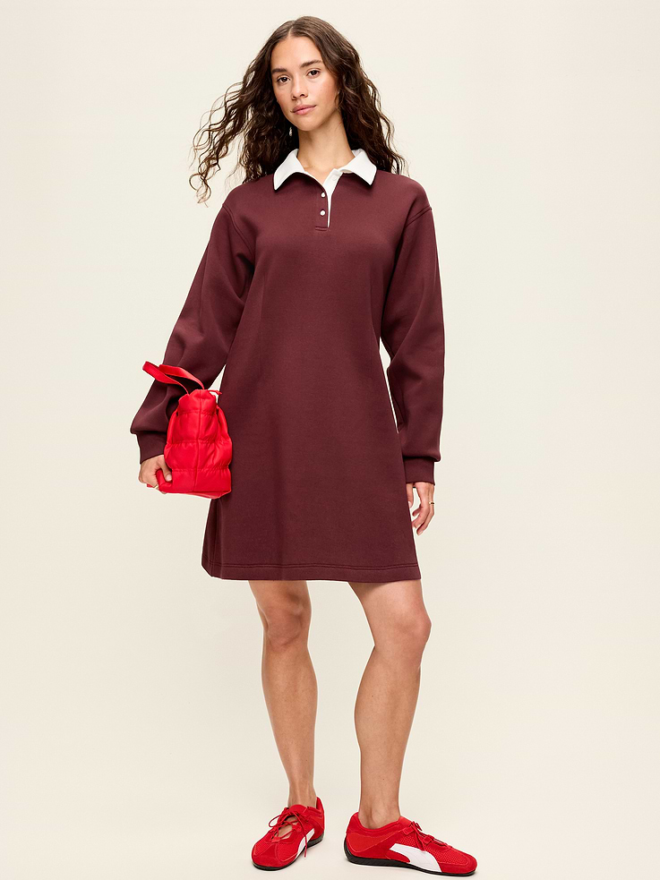 Image number 1 showing, Dynamic Fleece Pique Polo Dress