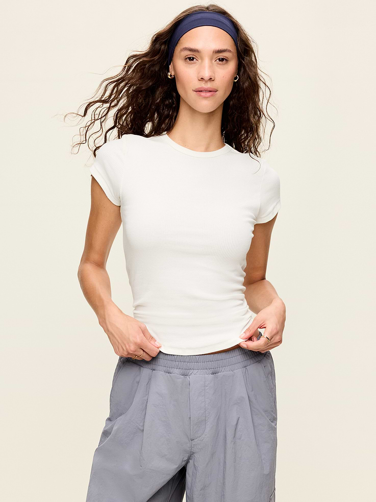 Image number 1 showing, CloudLite Crew-Neck Ribbed T-Shirt