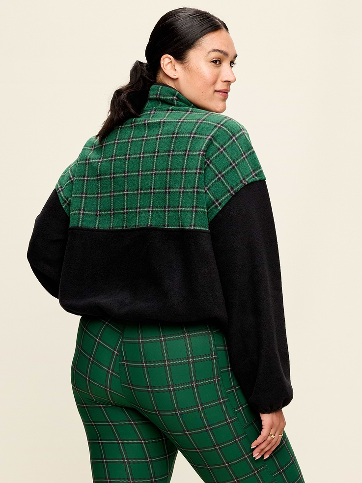 Image number 8 showing, Oversized Half-Zip Cropped Fleece Sweatshirt
