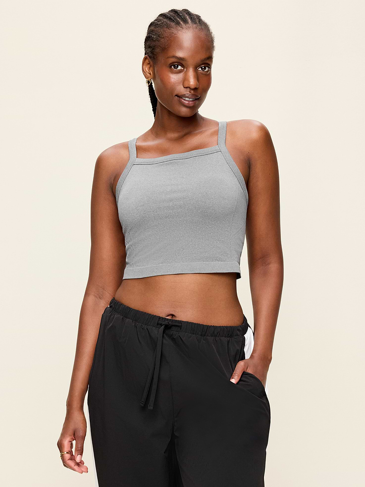 Image number 3 showing, Seamless Square-Neck Longline Bra