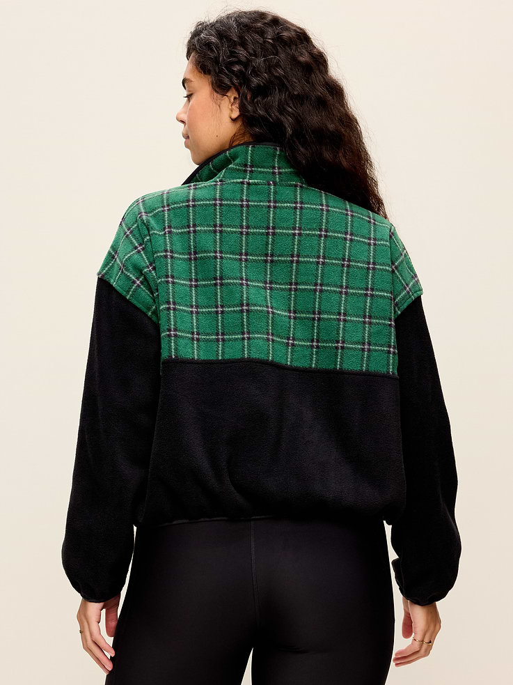 Image number 6 showing, Oversized Half-Zip Cropped Fleece Sweatshirt