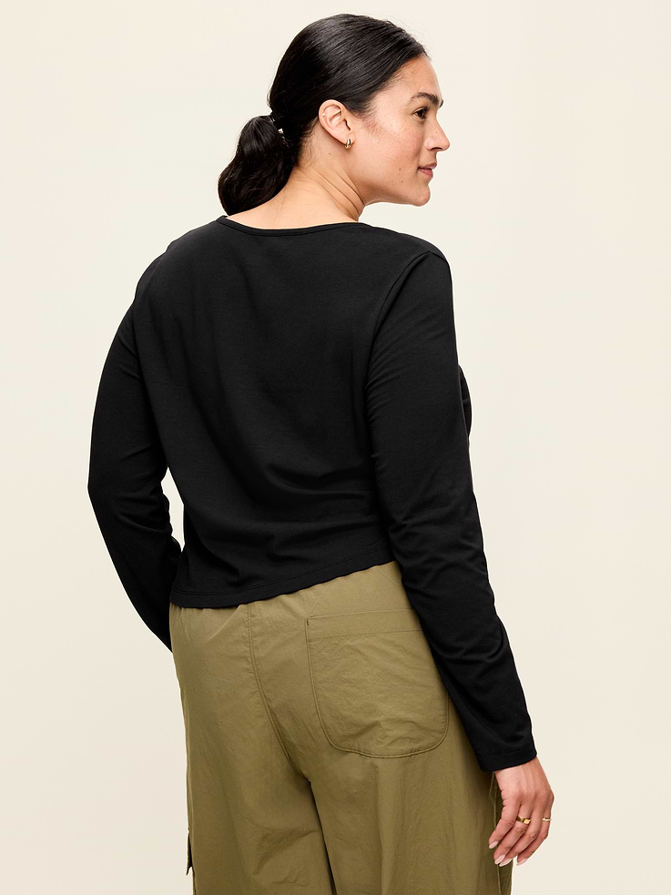 Image number 5 showing, Long-Sleeve Split-Neck Top