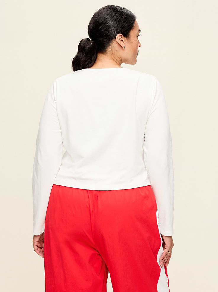 Image number 8 showing, Long-Sleeve Split-Neck Top