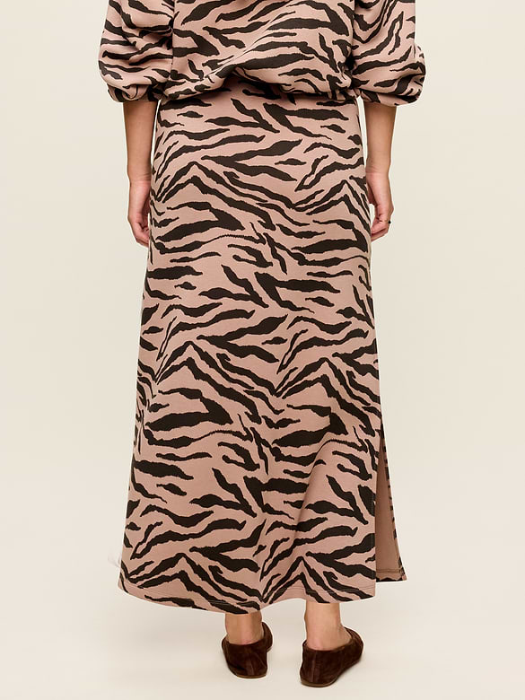 High-Waisted Bounce Fleece Maxi Skirt