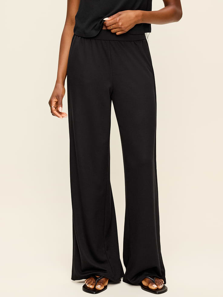 Image number 1 showing, High-Waisted Bounce Lite Drapey Wide-Leg Pleated Pants