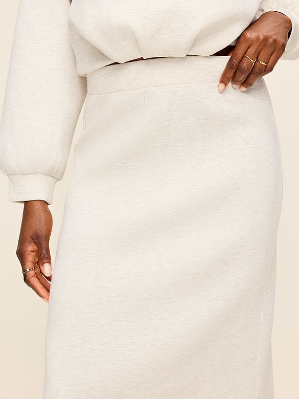 High-Waisted Bounce Fleece Maxi Skirt
