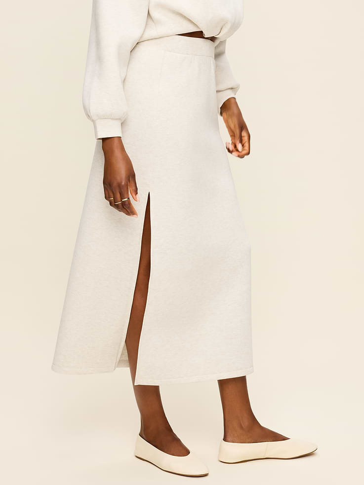 Image number 1 showing, High-Waisted Bounce Fleece Maxi Skirt