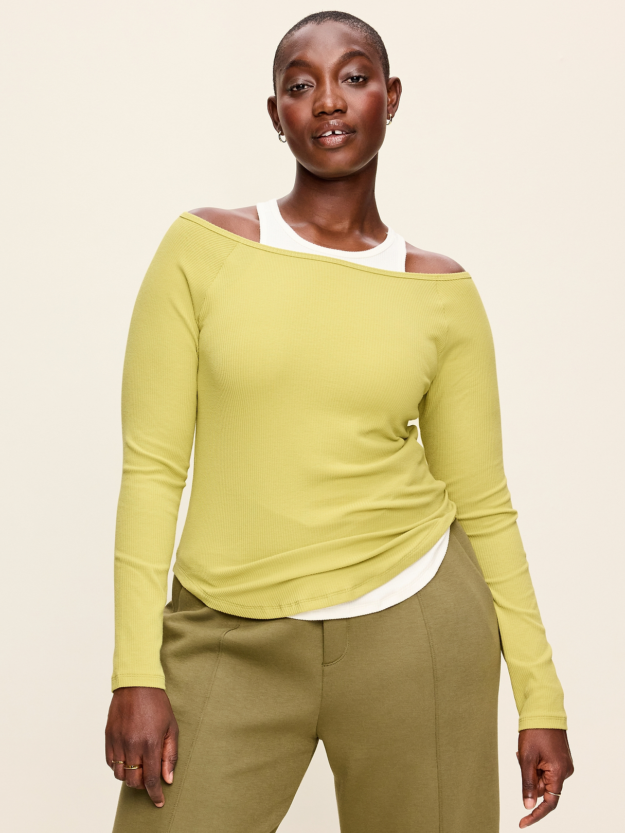 CloudLite Ribbed Long-Sleeve Boatneck Top | Old Navy