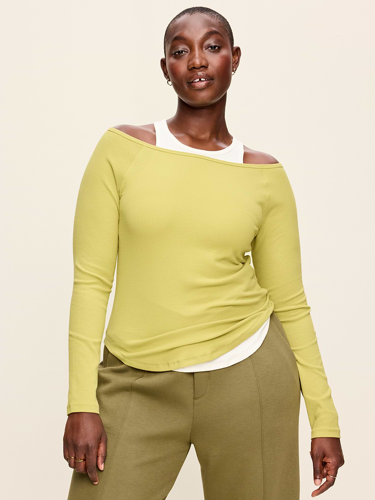 Image number 5 showing, CloudLite Ribbed Long-Sleeve Boatneck Top