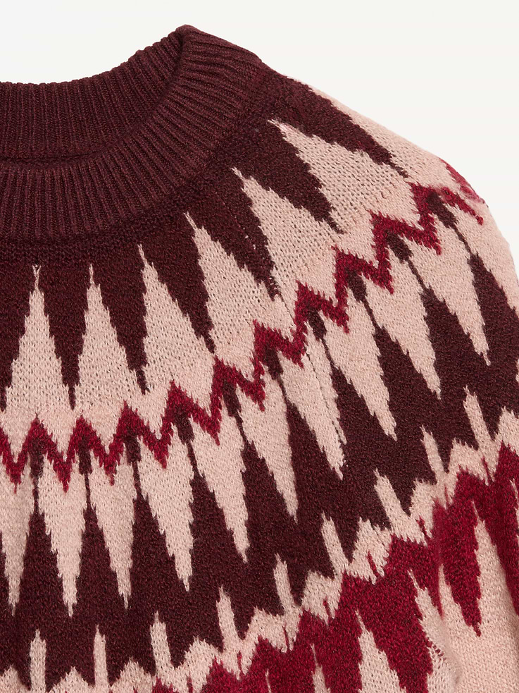 Image 5 of 5, Oversized Crew-Neck Fairisle Sweater