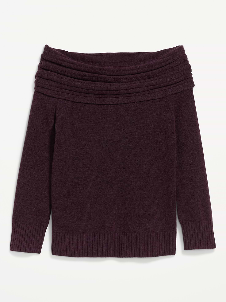Image 4 of 5, Relaxed Off-The-Shoulder Sweater