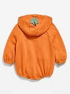 Image number 3 showing, Hooded Pumpkin Critter Fleece One-Piece Romper for Baby