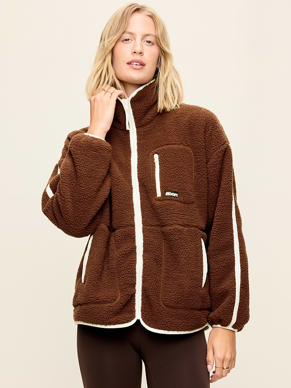 Loose Sherpa Quarter-Zip Pullover