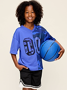 Image number 1 showing, Oversized Mesh Graphic T-Shirt for Boys
