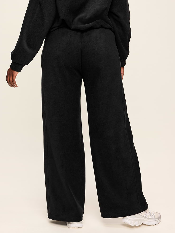 L'image numéro 5 présente Pantalon en micromolleton à jambe ultra-large à taille très haute