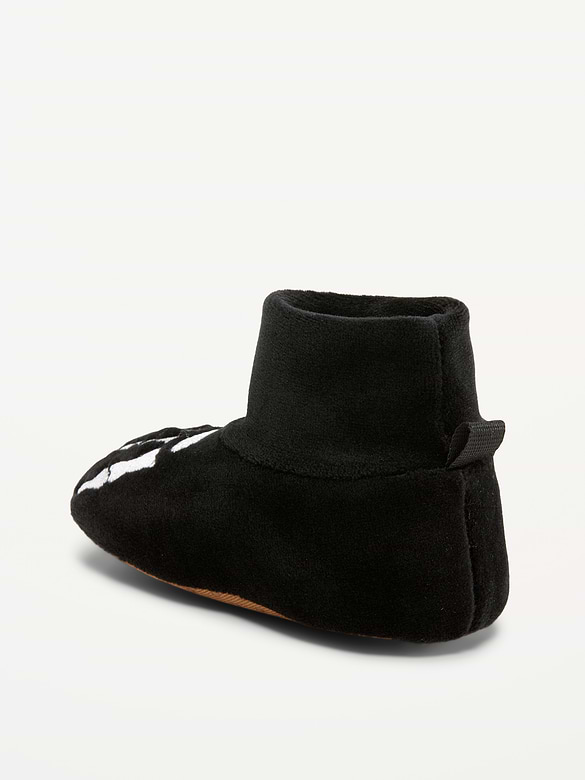 Velour Skeleton Slippers for Baby