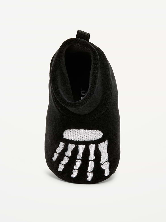 Velour Skeleton Slippers for Baby