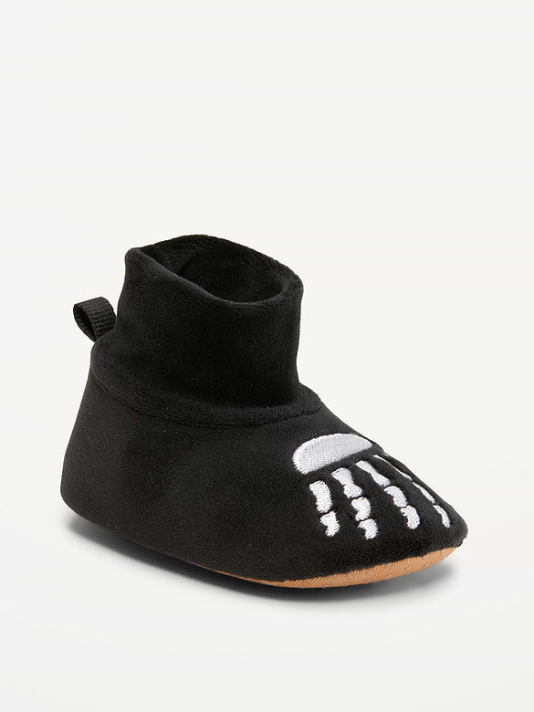 Velour Skeleton Slippers for Baby