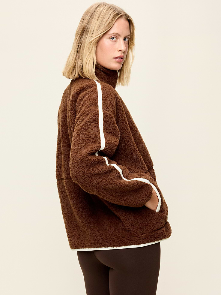 Image 2 of 9, Loose Sherpa Quarter-Zip Pullover